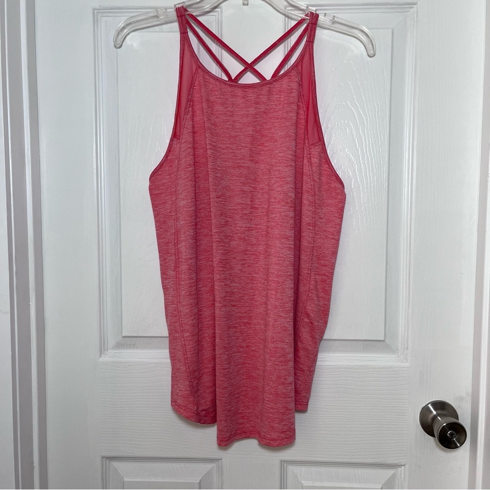 Athletic Works Heathered Coral Crisscross Strappy Tank
